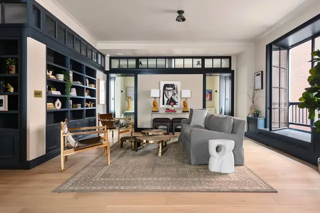Renovated loft living space at 260 West Broadway, Unit 4G.