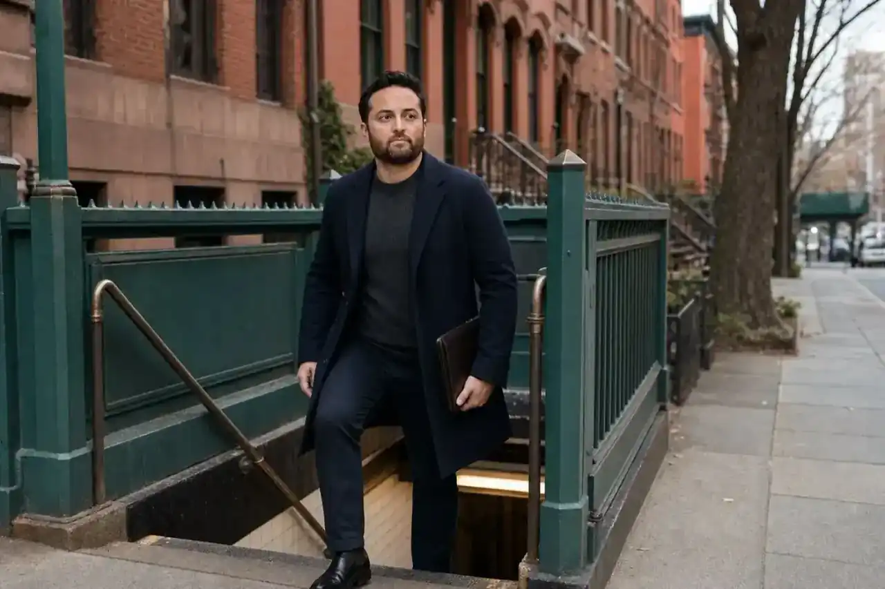 Buyers emerging from a Manhattan subway station